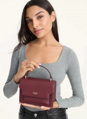 Aged Wine Women's Dkny Millie Leather Top Handle Crossbody Bags | 390RGLZYD