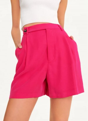 Amalfi Pink Women's Dkny Frosted Twill Shorts | 942QVBCDY