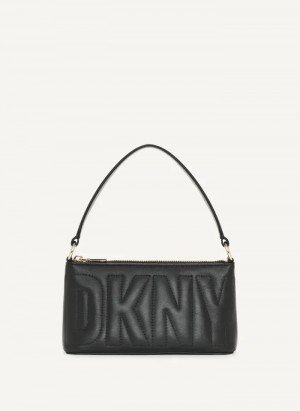 Black/Gold Women's Dkny Elsa Demi Crossbody Bags | 270MEORGP