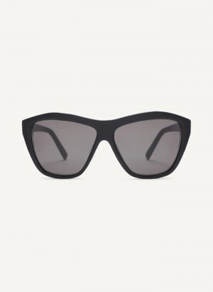 Black Crystal Accessories Dkny City Native Modern Rectangle Sunglasses | 285WQEZML