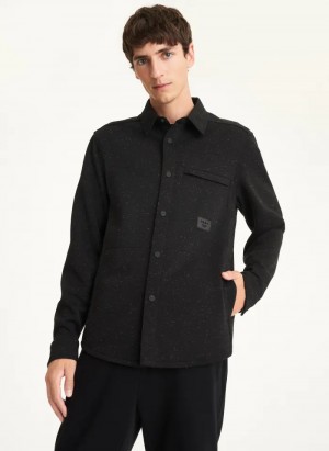 Black Men's Dkny Black Tweed Jacket | 037JTMGYV