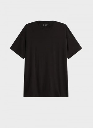 Black Men's Dkny Essential T Shirts | 618HFIYZU