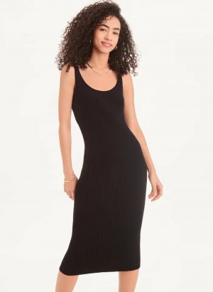Black Women's Dkny Back Strap Midi Dress | 964JRTWZH