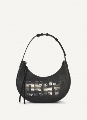Black Women's Dkny Essex Saffiano Shoulder Bag | 049TNURGQ