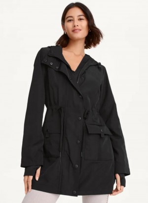 Black Women's Dkny Longline W/ Cargo Pockets Jacket | 213BLCWZX