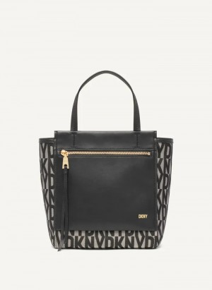 Black Women's Dkny Pax North-South Tote Bags | 291GBLWTV