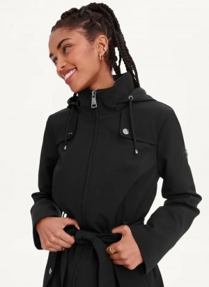 Black Women's Dkny Softshell Meshback Jacket | 096VHYDLK
