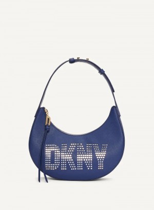 Blue Women's Dkny Essex Saffiano Shoulder Bag | 938UIZVTH
