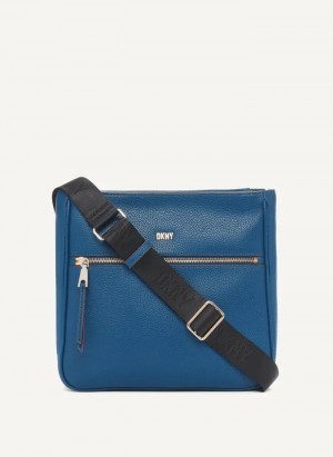 Blue Women's Dkny Maxine Messenger Bags | 630TPCHYB