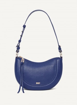 Blue Women's Dkny Metro Leather Shoulder Bag | 902IXKWPD