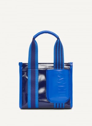 Blue Women's Dkny Prospect Coated Canvas Mini Tote Bags | 483GEMYXZ
