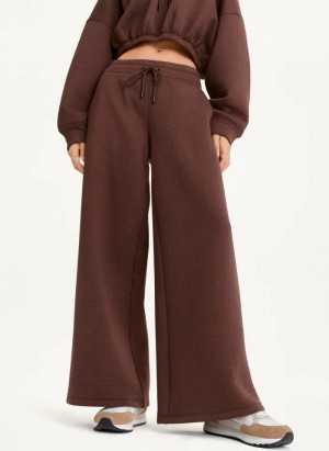 Brown Women's Dkny Ottoman Knit Wide Leg Pants | 683RIWGAX