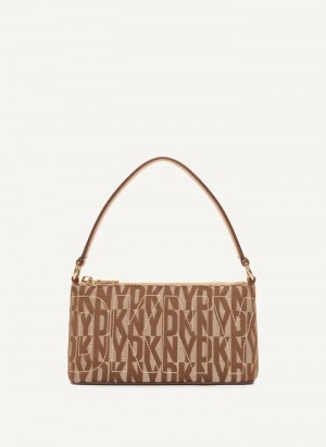 Chino/Cashew Women's Dkny Elsa Demi Crossbody Bags | 941CPLOYM
