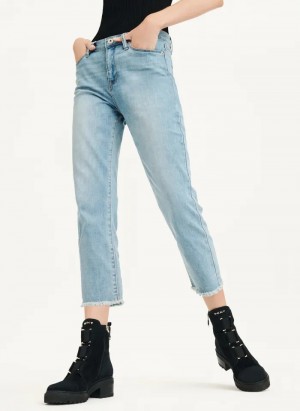 Faded Denim Women's Dkny Foundation - Slim Stright Crop Jeans | 762AIUBMX