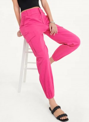 Fuchsia Women's Dkny Linen Pants | 480BOXNRM