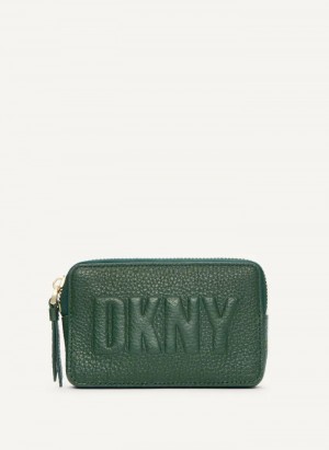 Gianni Green Women's Dkny Keyfob Raised Logo Card Case | 153EPMXRF