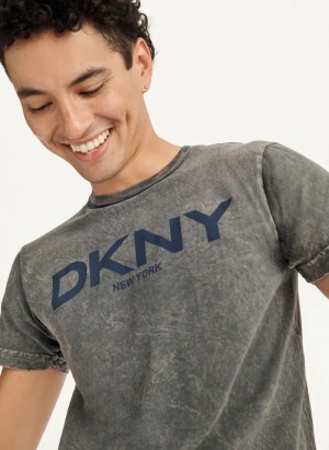 Grey Men's Dkny Mineral Wash T Shirts | 102FGXNDZ