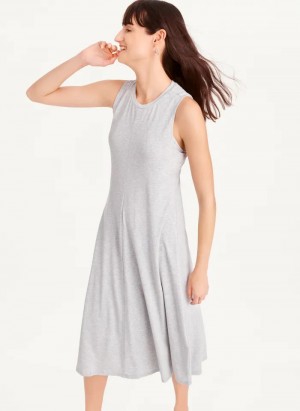 Grey Women's Dkny Sleeveless Scoopneck Twist Racerback Dress | 308HTNBMY