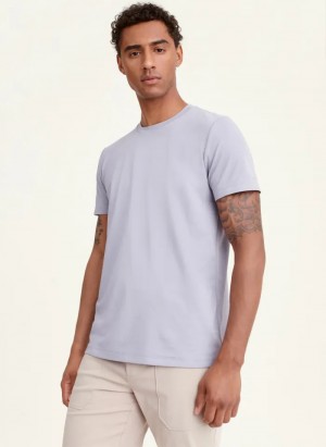 Lavender Grey Men's Dkny Cotton Poly Pique T Shirts | 391NRQVCB