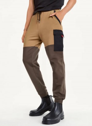 Olive Men's Dkny Colorblock Cargo Jogger Pants | 056MYFEQB