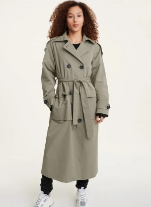 Olive Women's Dkny Trench Coats | 720VUWFXH