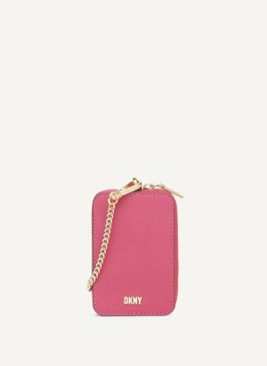 Pink Women's Dkny Sidney Pouch Card Case | 125LGTUON