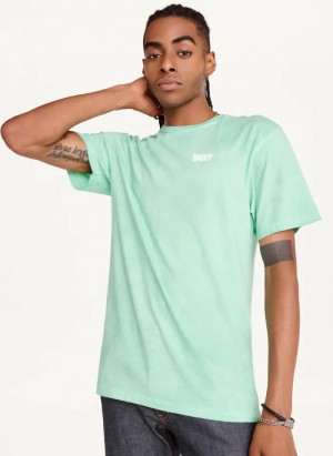 Pistachio Men's Dkny Cold Pigment Dyed T Shirts | 817LAJPQO