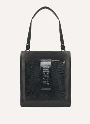 Python/Black Multi Women's Dkny Uptown Exotic Leather Hobo Bag | 259KLDQHV