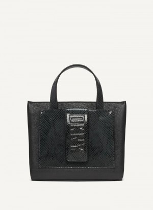 Python/Black Multi Women's Dkny Uptown Exotic Leather Small Tote Bags | 261YXNCHF