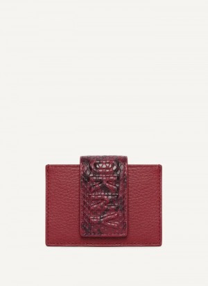 Python Scarlet Women's Dkny Uptown Leather Card Case | 806UFSRLJ