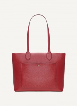 Red Women's Dkny Ines Tote Bags | 597PNWKMT