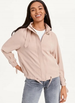 Safari Khaki Women's Dkny Long Sleeve Jacket | 381MAIUNC