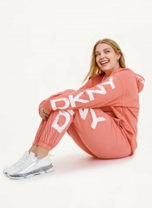 Sienna Women's Dkny Pigment Dye Distressed Crackle Logo Jogger Pants | 906NOFIDR