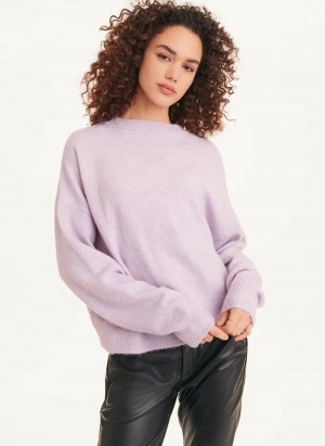 Thistle Women's Dkny Crewneck Sweaters | 923GEZRFB