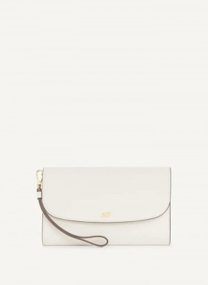 White/Gold Women's Dkny Sidney On A Chain Wallet | 537MLRJPH