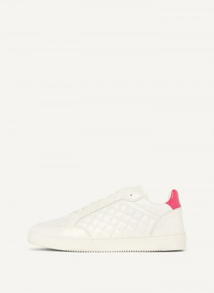 White/Pink Women's Dkny Oriel Sneakers | 624RWVDSG