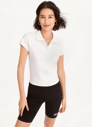 White Women's Dkny Balance Baby Polo Shirts | 967ZKMDXH
