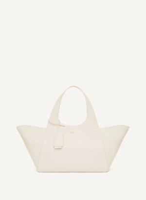White Women's Dkny The Large Effortless Tote Bags | 094LBXGRV
