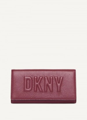 Wine Women's Dkny Continental Raised Logo Wallet | 152SMLTDE