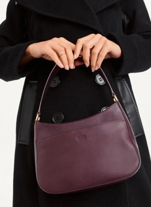 Wine Women's Dkny Medium Shoulder Bag | 684YVDETM