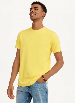 Yellow Men's Dkny Cotton Poly Pique T Shirts | 684EHJSCI