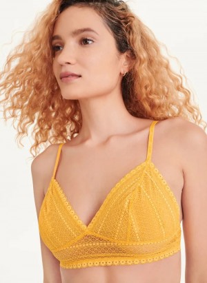 Yellow Women's Dkny Lace Bralette | 630NEAXOS