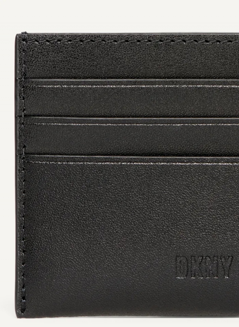 Black Men's Dkny Card Case | 197CDZYBT