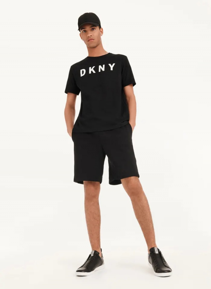 Black Men's Dkny Classic Logo T Shirts | 125WMTBVJ