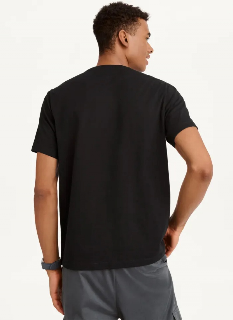 Black Men's Dkny Debossed Logo T Shirts | 365HRYXVZ