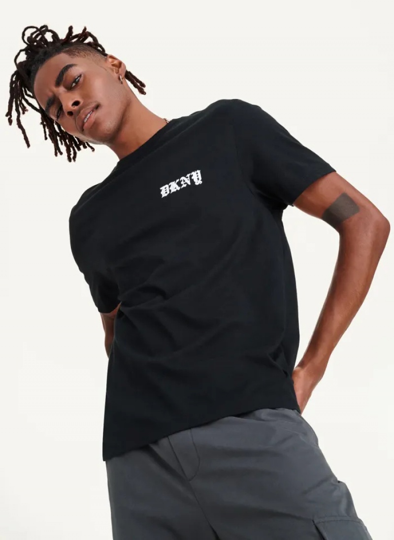 Black Men's Dkny Don't Knock New York T Shirts | 184VSPMAL