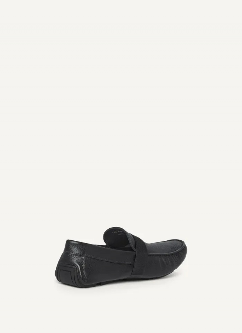Black Men's Dkny Modern Strap Drivers Shoes | 023FPHCIV