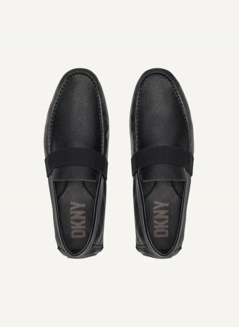 Black Men's Dkny Modern Strap Drivers Shoes | 023FPHCIV