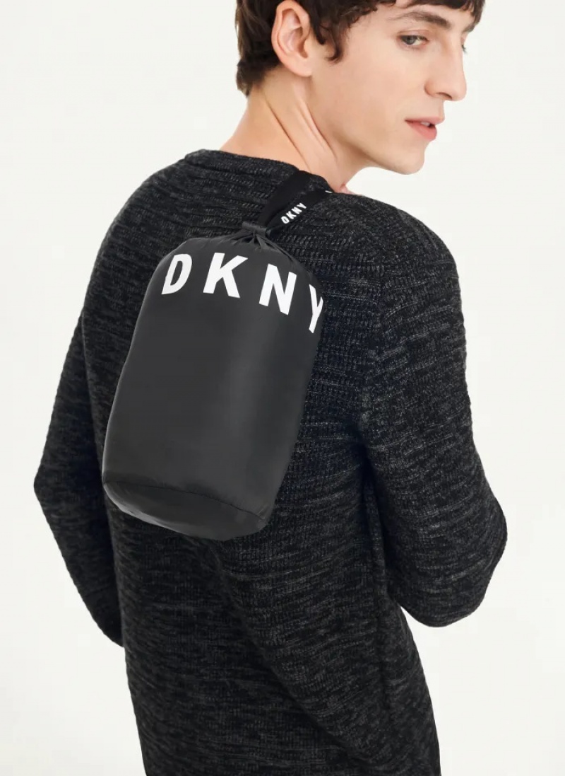 Black Men's Dkny Packable Quilted Vest | 728VHQDWZ