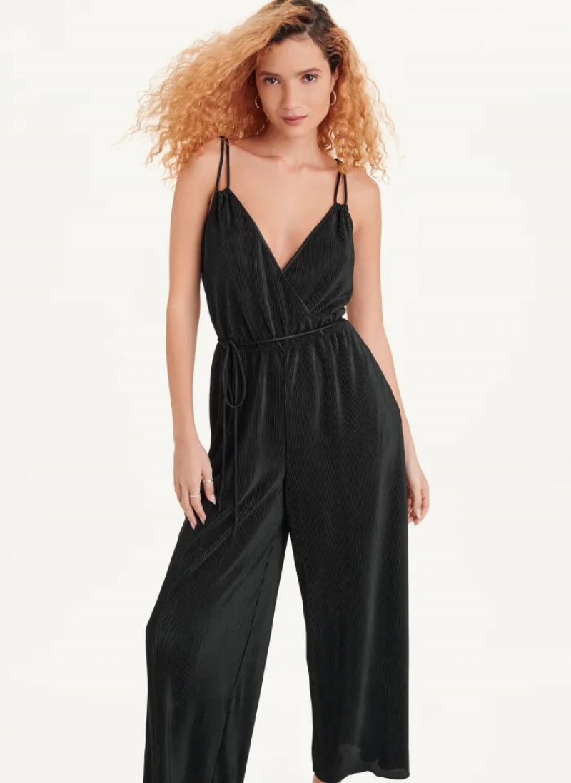 Black Women\'s Dkny Belted All-In-One Jumpsuit | 950UZKOJI